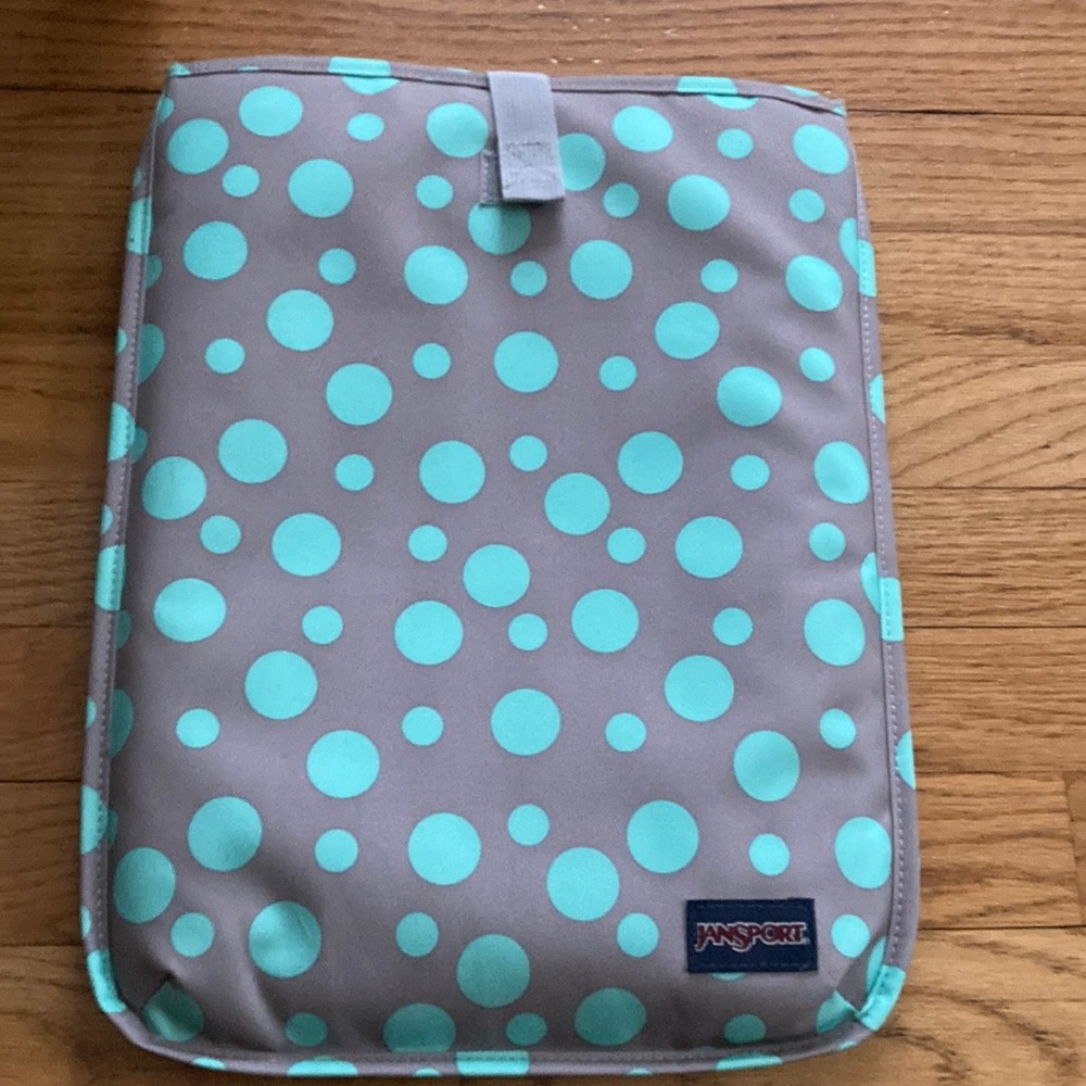 Jansport Gray and Blue Tablet Sleeve with Fun Design and Durable Material